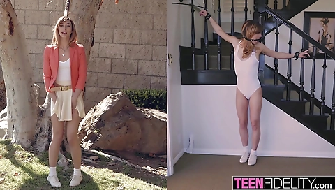 Cute and sexy coed fucks in the kitchen