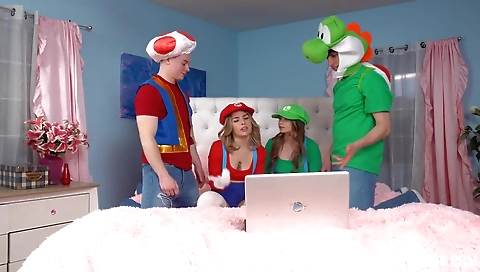 Sexy young girl with a big cock