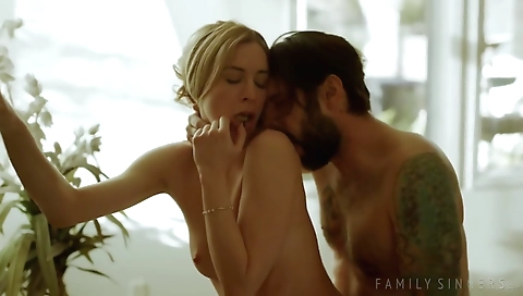 Hairy pussy and ready to be drills his cum