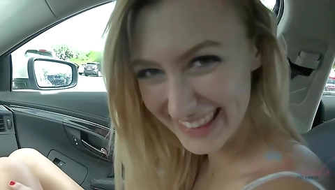 Sexy blonde fucked her tight pussy