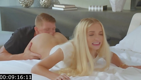 Sexy blonde girl with a big black ass fucking