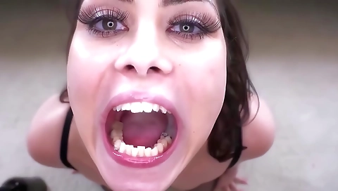 Christinature sexy and tore fuck with a dildo