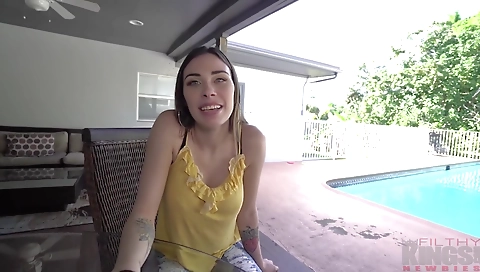 Spanish, sexy girl's tight pussy in bed