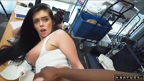 Hot babe fucked by a black cock