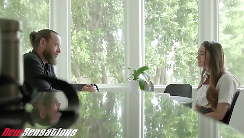 Hawt babe rides a big cock